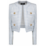 Balmain - Giacca in Tweed a Quadretti - Blu - Balmain Exclusive Luxury Collection