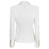 Balmain - Denim Double Breasted Jacket - White - Balmain Exclusive Luxury Collection