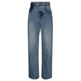 Balmain - Cotton Wide Leg Jeans - Light Blue - Balmain Exclusive Luxury Collection