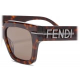 Fendi - Fendigraphy - Occhiali da Sole Rettangolare - Marrone - Occhiali da Sole - Fendi Eyewear