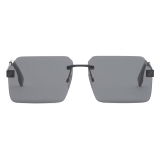 Fendi - Fendi Sky - Occhiali da Sole Rettangolare - Nero - Occhiali da Sole - Fendi Eyewear