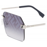 Fendi - Fendi Sky - Occhiali da Sole Rettangolare - Argento - Occhiali da Sole - Fendi Eyewear