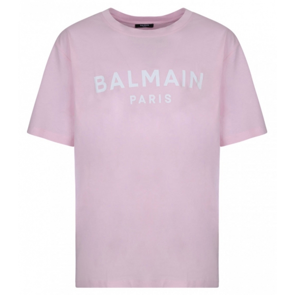 Balmain - Logo Print T-Shirt - Light Pink - Balmain Exclusive Luxury Collection