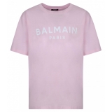 Balmain - Logo Print T-Shirt - Light Pink - Balmain Exclusive Luxury Collection