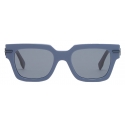 Fendi - Fendigraphy - Occhiali da Sole Rettangolare - Blu - Occhiali da Sole - Fendi Eyewear