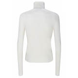 Balmain - Maglione con Toppa con Logo in Lana Merino - Bianco - Balmain Exclusive Luxury Collection