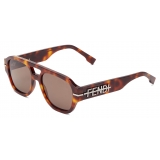 Fendi - Fendigraphy - Occhiali da Sole Squadrati - Marrone - Occhiali da Sole - Fendi Eyewear