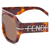 Fendi - Fendigraphy - Occhiali da Sole Squadrati - Marrone - Occhiali da Sole - Fendi Eyewear