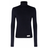 Balmain - Maglione con Toppa con Logo in Lana Merino - Blu Navy - Balmain Exclusive Luxury Collection