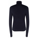 Balmain - Maglione con Toppa con Logo in Lana Merino - Blu Navy - Balmain Exclusive Luxury Collection