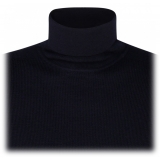 Balmain - Merino Wool Logo Patch Jumper - Navy Blue - Balmain Exclusive Luxury Collection