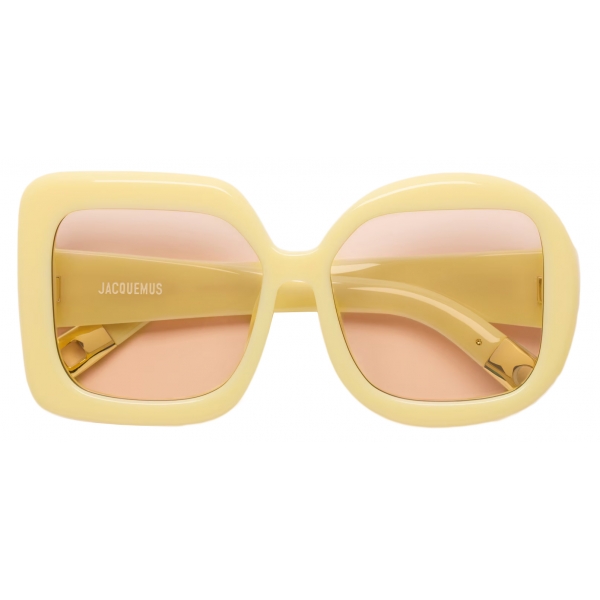 Jacquemus - Occhiali da Sole - Les Lunettes Carré Rond - Giallo Pallido - Luxury - Jacquemus Eyewear