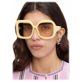 Jacquemus - Occhiali da Sole - Les Lunettes Carré Rond - Giallo Pallido - Luxury - Jacquemus Eyewear