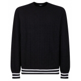 Balmain - Patterned Jacquard Jumper - Black White - Balmain Exclusive Luxury Collection