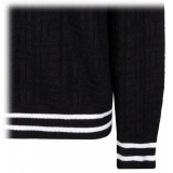 Balmain - Patterned Jacquard Jumper - Black White - Balmain Exclusive Luxury Collection