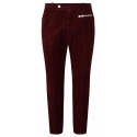 Balmain - Cotton Suede Cropped Trousers - Bordeaux Red - Balmain Exclusive Luxury Collection