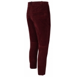 Balmain - Cotton Suede Cropped Trousers - Bordeaux Red - Balmain Exclusive Luxury Collection