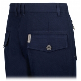 Balmain - Cotton Cargo Trousers - Navy Blue - Balmain Exclusive Luxury Collection