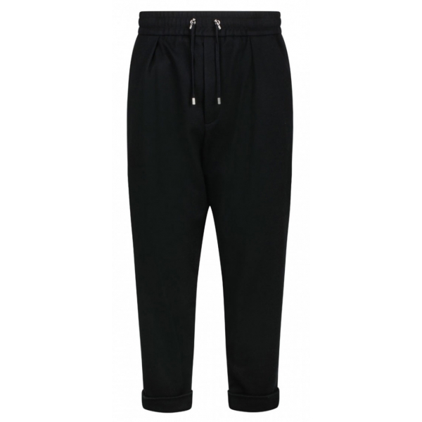 Balmain - Pantaloni da Tuta in Lana Vergine - Nero - Balmain Exclusive Luxury Collection