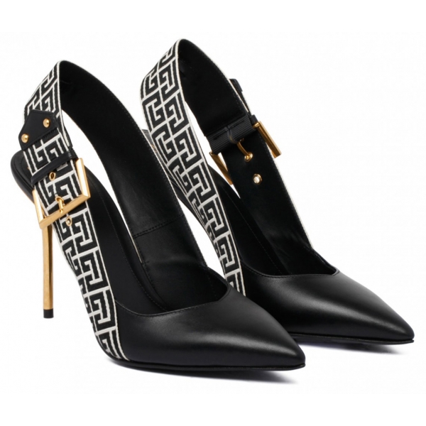 Balmain - Ruby Slingback Pumps - Ivory Black - Balmain Exclusive Luxury Collection