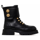 Balmain - Calf Leather Ranger Army Ankle Boots - Black - Balmain Exclusive Luxury Collection