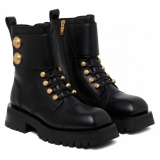 Balmain - Calf Leather Ranger Army Ankle Boots - Black - Balmain Exclusive Luxury Collection