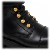 Balmain - Calf Leather Ranger Army Ankle Boots - Black - Balmain Exclusive Luxury Collection