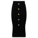 Balmain - Gonna Midi in Maglia - Nero - Balmain Exclusive Luxury Collection