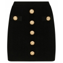 Balmain - Knitted Buttoned Mini Skirt - Black - Balmain Exclusive Luxury Collection