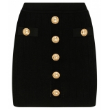 Balmain - Knitted Buttoned Mini Skirt - Black - Balmain Exclusive Luxury Collection