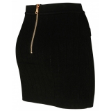 Balmain - Knitted Buttoned Mini Skirt - Black - Balmain Exclusive Luxury Collection