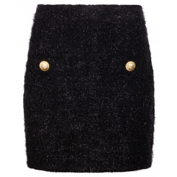 Balmain - Tweed Mini Skirt - Black - Balmain Exclusive Luxury Collection