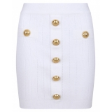 Balmain - High Waist Miniskirt - White - Balmain Exclusive Luxury Collection