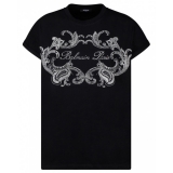 Balmain - Iconic Paisley Print T-Shirt - Black - Balmain Exclusive Luxury Collection