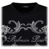 Balmain - Iconic Paisley Print T-Shirt - Black - Balmain Exclusive Luxury Collection