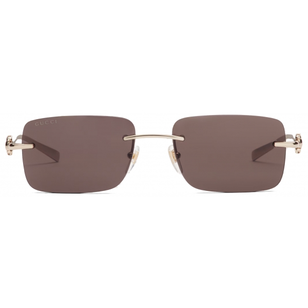 Gucci - Occhiale da Sole Rettangolare - Oro - Gucci Eyewear