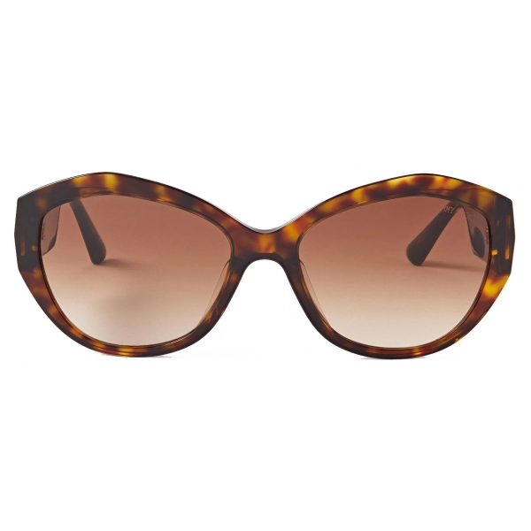 Jimmy Choo - Anahi - Brown Havana Butterfly Frame Sunglasses - Jimmy Choo Eyewear