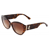 Jimmy Choo - Anahi - Brown Havana Butterfly Frame Sunglasses - Jimmy Choo Eyewear