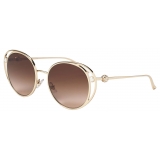 Jimmy Choo - Angela - Occhiali da Sole Ovali Oro Pallido Marrone Sfumato - Jimmy Choo Eyewear