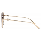 Jimmy Choo - Angela - Occhiali da Sole Ovali Oro Pallido Marrone Sfumato - Jimmy Choo Eyewear