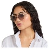 Jimmy Choo - Angela - Occhiali da Sole Ovali Oro Pallido Marrone Sfumato - Jimmy Choo Eyewear