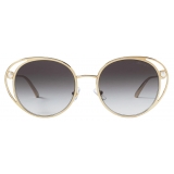 Jimmy Choo - Angela - Pale Gold Oval Gradient Grey Sunglasses - Jimmy Choo Eyewear