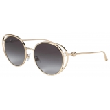 Jimmy Choo - Angela - Occhiali da Sole Ovali Oro Pallido Grigio Sfumato - Jimmy Choo Eyewear