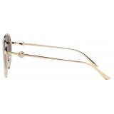 Jimmy Choo - Angela - Occhiali da Sole Ovali Oro Pallido Grigio Sfumato - Jimmy Choo Eyewear