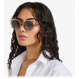 Jimmy Choo - Angela - Occhiali da Sole Ovali Oro Pallido Grigio Sfumato - Jimmy Choo Eyewear