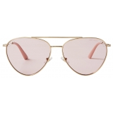 Jimmy Choo - Ary - Pale Gold Aviator Sunglasses with Crystals - Jimmy Choo Eyewear