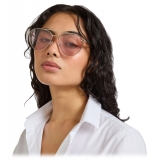 Jimmy Choo - Ary - Occhiali da Sole Stile Aviatore Oro Pallido con Cristalli - Jimmy Choo Eyewear