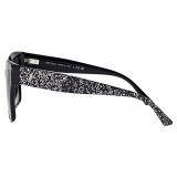 Jimmy Choo - Giava - Occhiali da Sole Quadrati Neri con Glitter - Jimmy Choo Eyewear