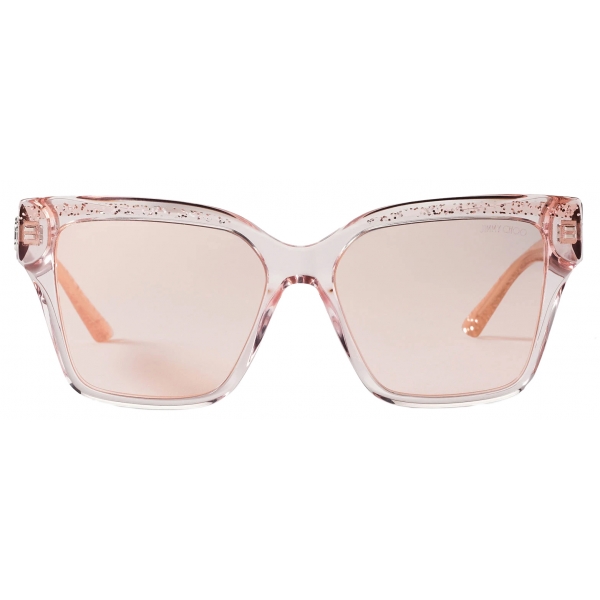 Jimmy Choo - Giava - Occhiali da Sole Quadrati Rosa con Glitter - Jimmy Choo Eyewear