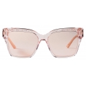 Jimmy Choo - Giava - Occhiali da Sole Quadrati Rosa con Glitter - Jimmy Choo Eyewear